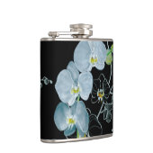 水彩画の白い蘭パターン フラスク (右)