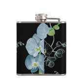 水彩画の白い蘭パターン フラスク (裏面)