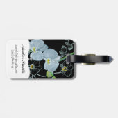 水彩画の白い蘭パターン ラゲッジタグ (裏面横)