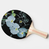 水彩画の白い蘭パターン 卓球ラケット (横)