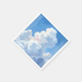 水彩画の白い雲と美しい青空 スタンダードカクテルナプキン (角)