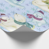 水彩画の白くまのクリスマスのギフト用包装紙 ラッピングペーパー (角)