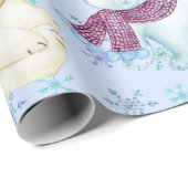 水彩画の白くまのクリスマスのギフト用包装紙 ラッピングペーパー (ロールコーナー)