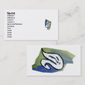 水彩画の白鳥のプロフィールカード 名刺 (正面/裏面)