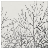 水彩画の白黒ツリーブランチパターン ファブリック (クローズアップ)