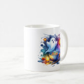 水彩画の盂蘭盆 コーヒーマグカップ (正面右)