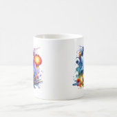 水彩画の盂蘭盆 コーヒーマグカップ (中央)