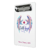 水彩画の看護師帽子と羽根 "Earth Angel" ミニクリップボード (アングル2)