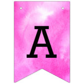 水彩画の真新しい水およびピンクの誕生日 バンティングフラッグ (第2の旗)