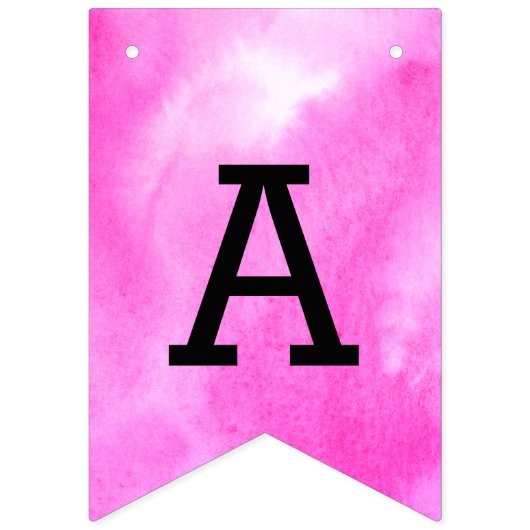 水彩画の真新しい水およびピンクの誕生日 バンティングフラッグ (第2の旗)