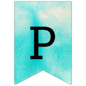 水彩画の真新しい水およびピンクの誕生日 バンティングフラッグ (第3の旗)