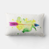 水彩画の矢の枕 ランバークッション (裏面)