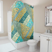水彩画の石造りのモザイク + あなたのアイディア シャワーカーテン (インサイチュ)