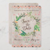 水彩画の砂漠のサボテンの結婚式の保存日付 セーブザデート (正面/裏面)