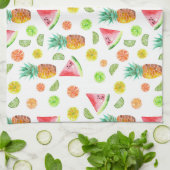 水彩画の砂糖漬けのフルーツパターン キッチンタオル (折り畳み)