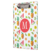 水彩画の砂糖漬けのフルーツパターン クリップボード (左)