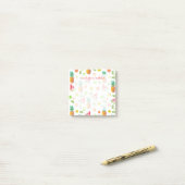 水彩画の砂糖漬けのフルーツパターン ポストイット (デスク上)