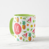 水彩画の砂糖漬けのフルーツパターン マグカップ (正面左)