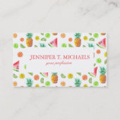 水彩画の砂糖漬けのフルーツパターン 名刺 (正面)