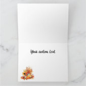 水彩画の秋のひまわりとパンプキン カード (内部)