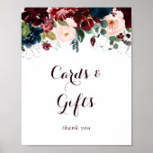 水彩画の秋のカードとギフトのサイン ポスター (正面)