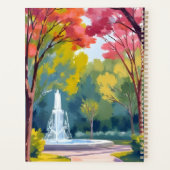 水彩画の秋の公園 紅葉 プランナー手帳 (裏面)