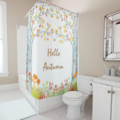 水彩画の秋の樺の木のシャワー・カーテン シャワーカーテン (インサイチュ)