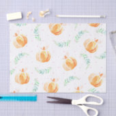 水彩画の秋の秋のカボチャ及び月桂樹 薄葉紙 (クラフト)