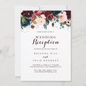 水彩画の秋の結婚式の披露宴の招待状 招待状 (正面)