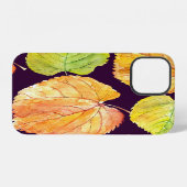 水彩画の秋の花々、シームレスなパターン。 iPhoneケース (裏面横)