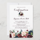 水彩画の秋の花の確認 招待状 (正面)