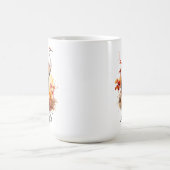 水彩画の秋の野鳥 タンチョウヅル コーヒーマグカップ (中央)