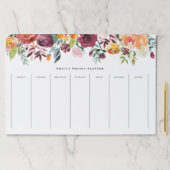 水彩画の秋の開花の花輪の週間プランナー ペーパーパッド (インサイチュ)