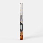 水彩画の秋をテーマにした森の中の馬 iPhone 16ケース (右側面)