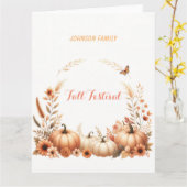 水彩画の秋祭りのイラスト カード (黄色い花)