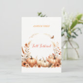 水彩画の秋祭りのイラスト 招待状 (スタンド正面)