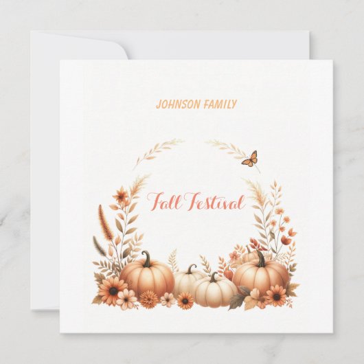 水彩画の秋祭り シーズンカード (正面)