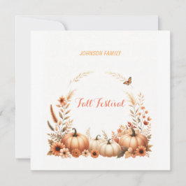 水彩画の秋祭り シーズンカード