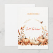 水彩画の秋祭り 招待状 (正面/裏面)