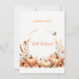 水彩画の秋祭り 招待状