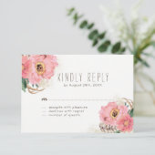 水彩画の種族のボヘミア人はRSVPカードに羽をつけます 出欠カード (スタンド正面)