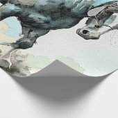 水彩画の穏やかなシャイアホース ラッピングペーパー (角)