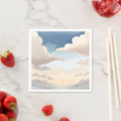 水彩画の空と青い雲｜曇り空 スタンダードカクテルナプキン (インサイチュ)