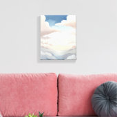 水彩画の空青い雲 くもり空 キャンバスプリント (インサイチュ (リビング))