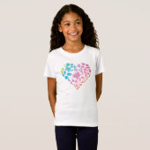 水彩画の米国のハート Tシャツ (正面フル)
