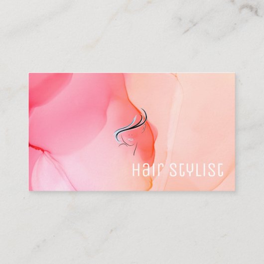 水彩画の粋でモダンな美容院 名刺 (裏面)