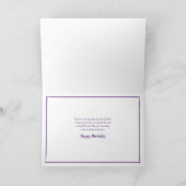 水彩画の紫色のスイレンの娘の誕生日 カード (内部)