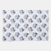 水彩画の紫色の幾何学的なヤシの木パターン キッチンタオル (横)