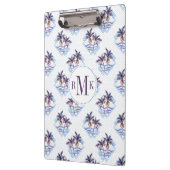 水彩画の紫色の幾何学的なヤシの木パターン クリップボード (左)