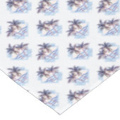 水彩画の紫色の幾何学的なヤシの木パターン テーブルクロス (アングル)